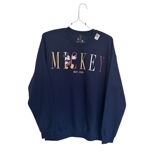 Disney Mickey Mouse Est.‎ 1928 Graphic Print Crew Neck Sweatshirt - Picture 1 of 10